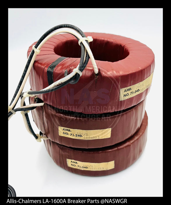 Allis-Chalmers LA-1600A Breaker Tripping Current Transformer Group Current Transformer 200/1- P/N: 61-300-031-513