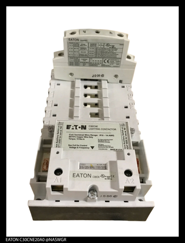 Eaton C30CNE20A0 Electrically Held Lighting Contactor - 120vAC - Unused