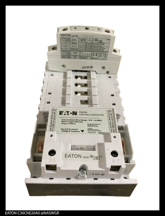 Eaton C30CNE20A0 Electrically Held Lighting Contactor - 120vAC - Unused