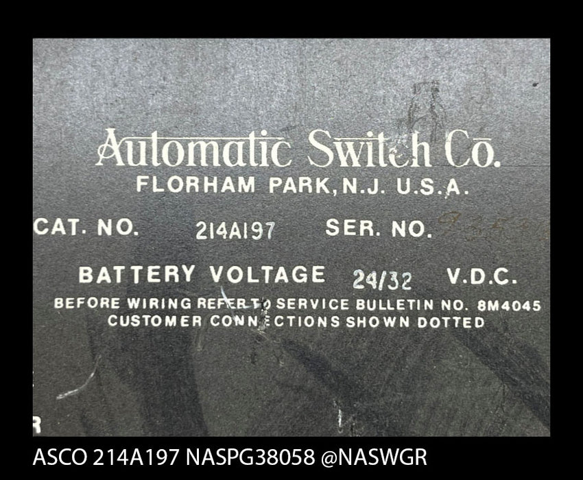 214A197 ~ Automatic Switch Company 214A197 Solid State Pre-Alarm Panel