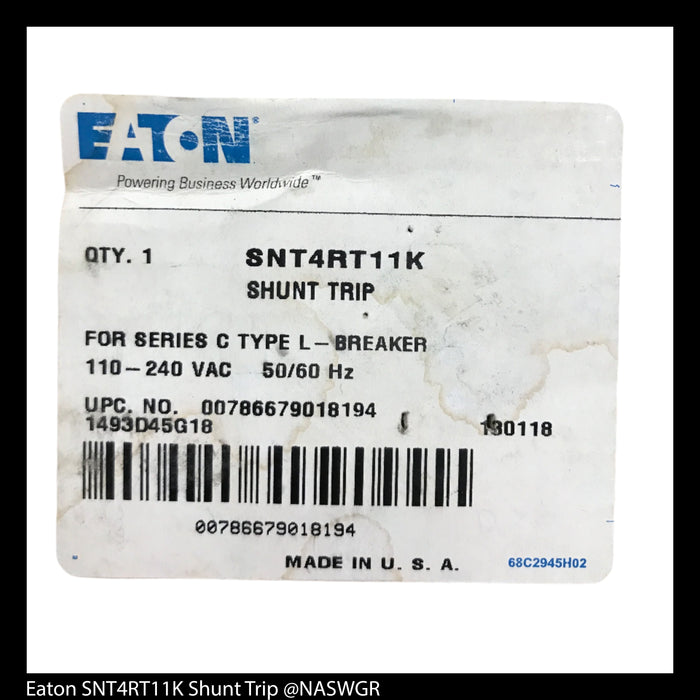 Eaton SNT4RT11K Shunt Trip - 1493D45G18 - Unused Surplus