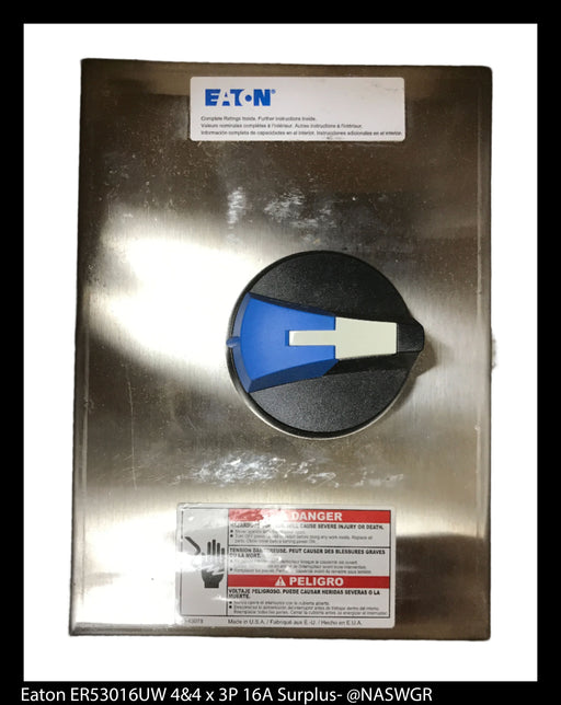 Eaton ER53016UW Enclosed Rotary Disconnect Switch - 16A/600V/3P/N4X - Unused