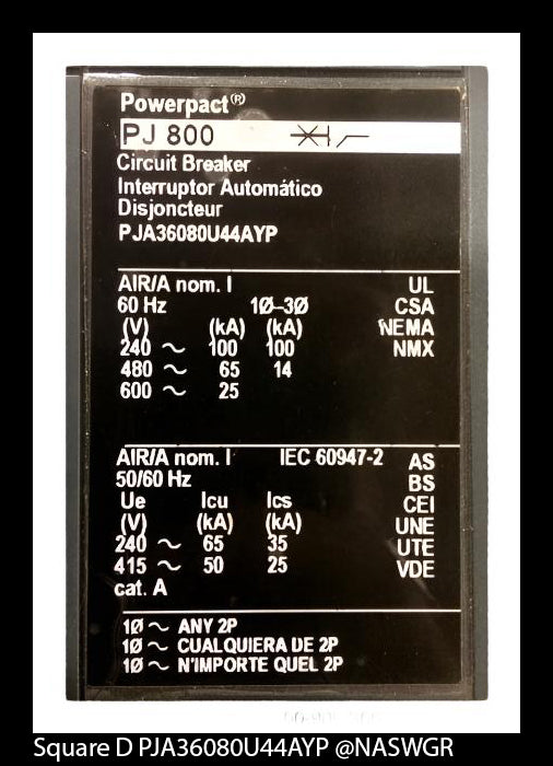 Square D PowerPact PJ800 Circuit Breaker - 800 Amp