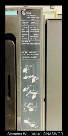 Siemens WL WLL3A340 Circuit Breaker (E/O,D/O) - 4000 Amp