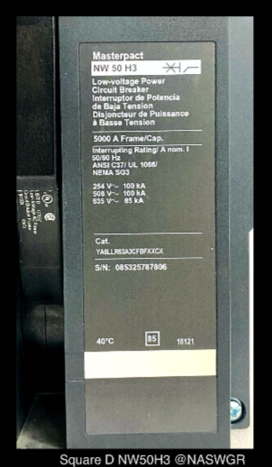 Square D MasterPact NW50H3 Breaker (E/O,D/O) - 5000 Amp