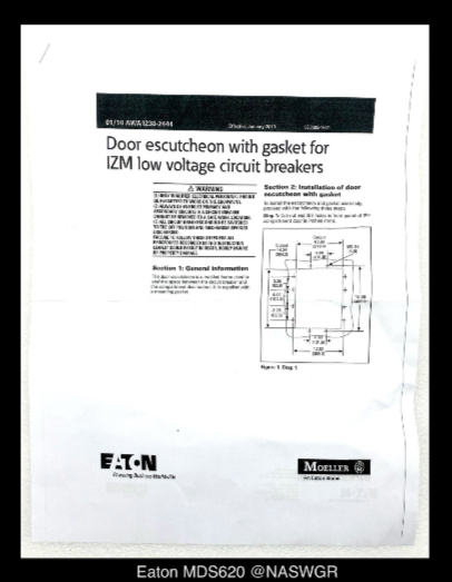 Eaton Magnum DS MDS620 Breaker (E/O,B/I) - 2000 Amp - Unused
