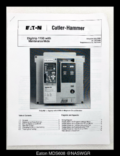 Eaton Magnum DS MDS608 Breaker (M/O,D/O) - 800 Amp - Unused