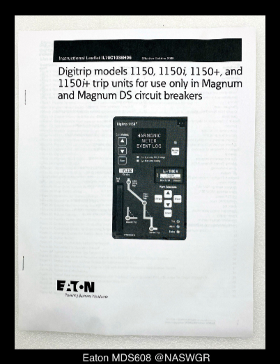 Eaton Magnum DS MDS608 Breaker (M/O,D/O) - 800 Amp - Unused