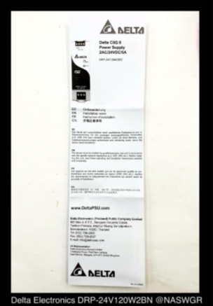 Delta Electronics DRP-24V120W2BN Power Supply - 200-277vAC - Unused