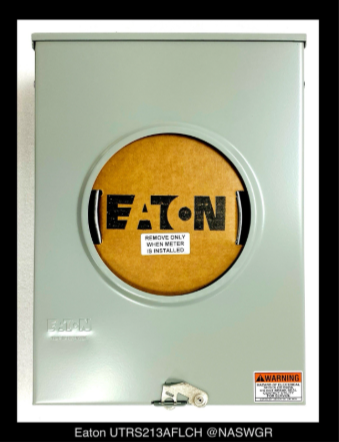 Eaton UTRS213AFLCH Meter Socket - 200A/600V/1P3W/4J/N3R - Unused