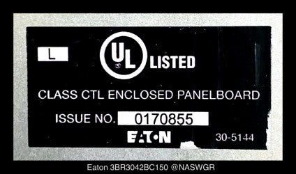 Eaton 3BR3042BC150 Main Breaker Loadcenter - 150A/240V/N1 - Unused