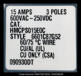 Cutler Hammer HMCPS015E0C Motor Circuit Protector - 15 Amp
