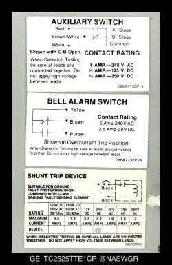 GE Power Break TC2525TTE1CR Breaker (E/O,D/O) - 2500 Amp