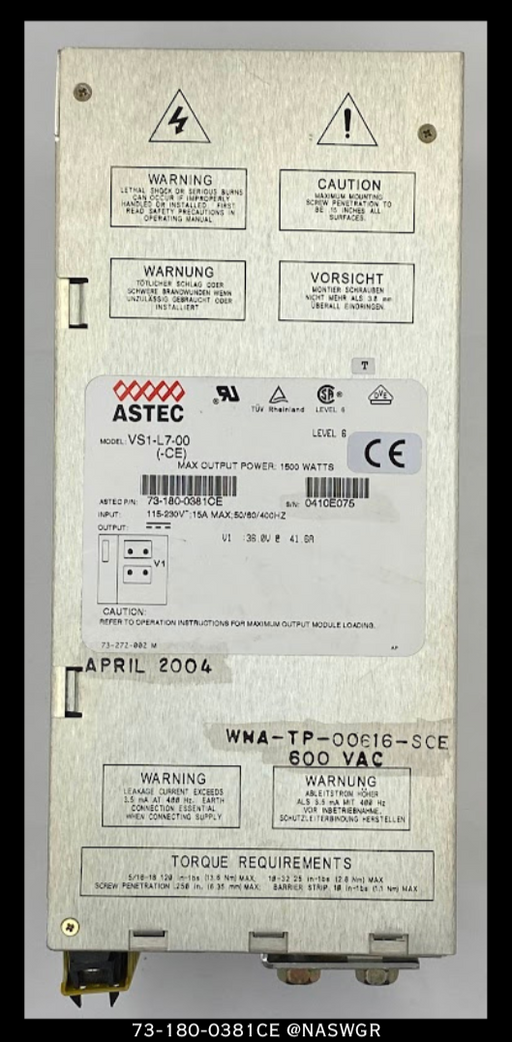 ASTEC 73-180-0381CE Power Supply - 115-230vAC:36vDC - Unused