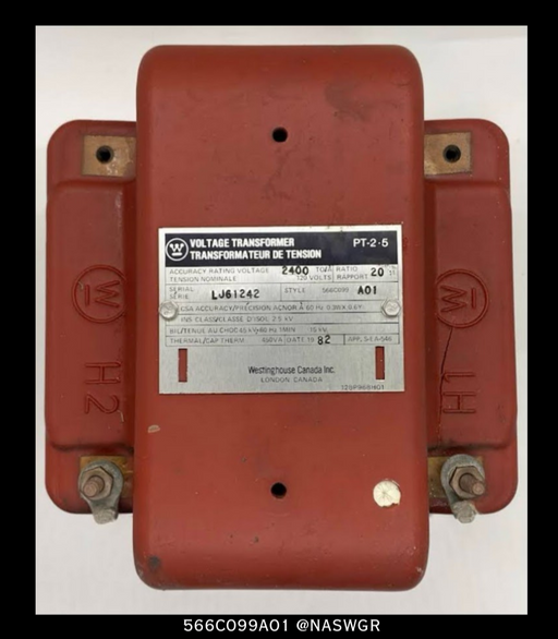 Westinghouse PT-2.5, 566C099A01 Voltage Transformer - 2400:120V