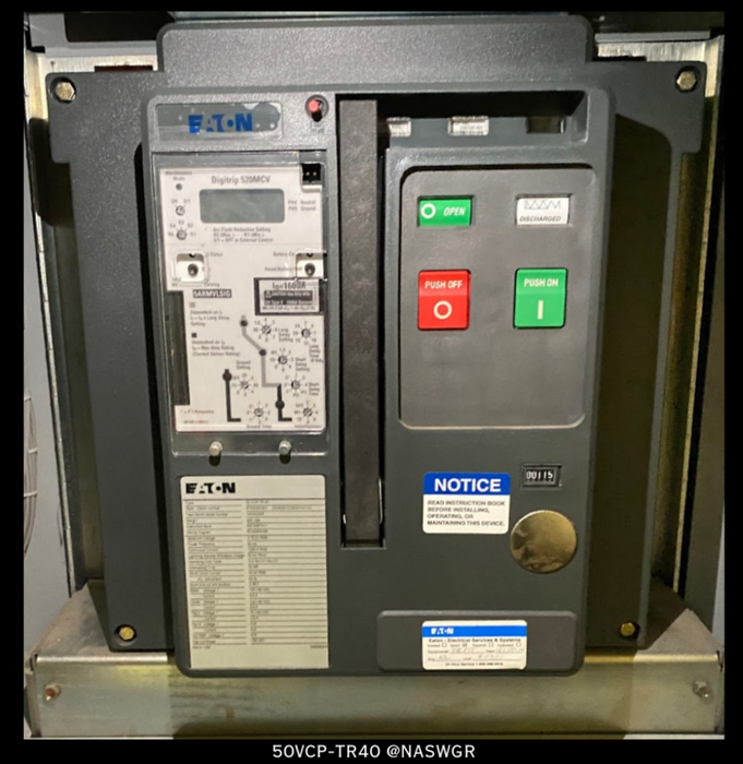 Eaton 50VCP-TR40 Vacuum Circuit Breaker (E/O,B/I) - 4.76kV/1200 Amp