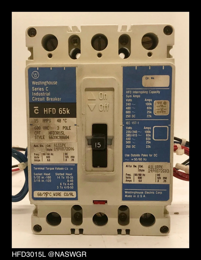 Westinghouse HFD3015L Molded Case Circuit Breaker - 15 Amp
