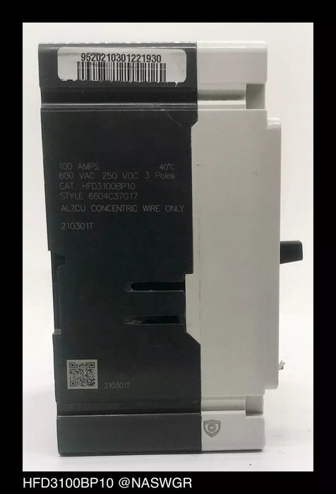 Eaton HFD3100BP10 Molded Case Circuit Breaker - 100 Amp