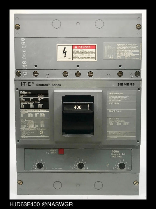 Siemens HJD63F400 Molded Case Circuit Breaker - 400 Amp