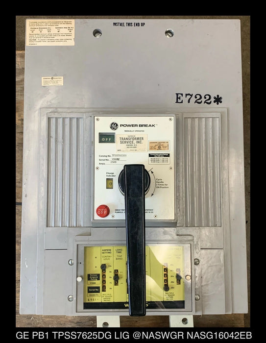 GE PowerBreak TPSS7625 Circuit Breaker (M/O,B/I) - 2500 Amp