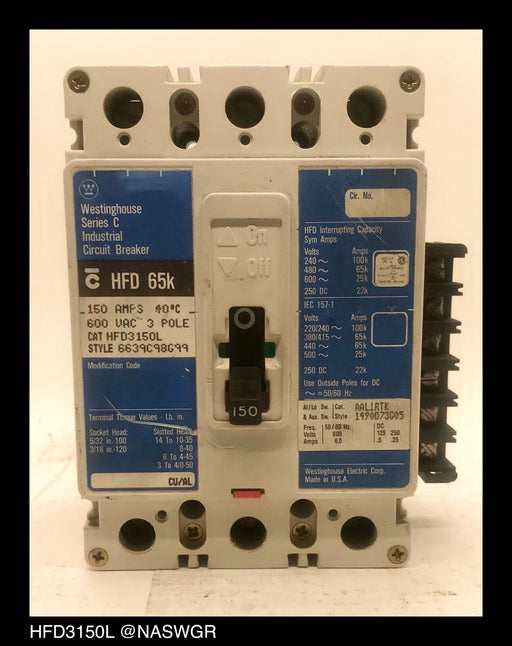 HFD3150L - Westinghouse HFD3150L Circuit Breaker