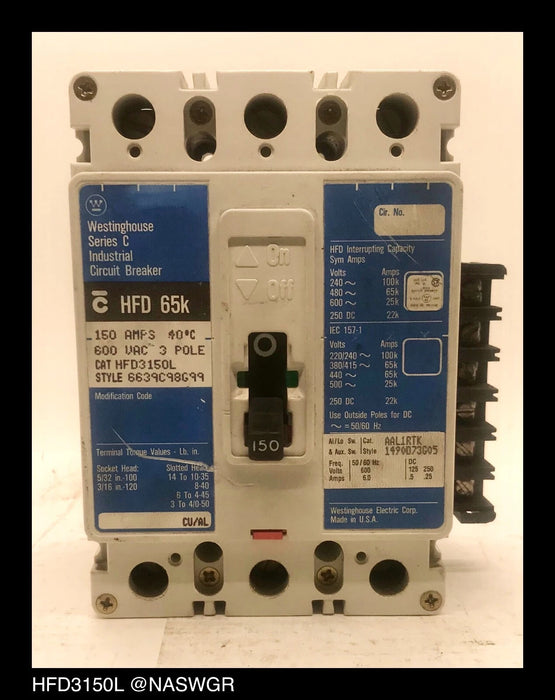HFD3150L - Westinghouse HFD3150L Circuit Breaker