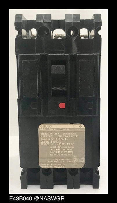 Gould ITE E43B040 Molded Case Circuit Breaker - 40 Amp