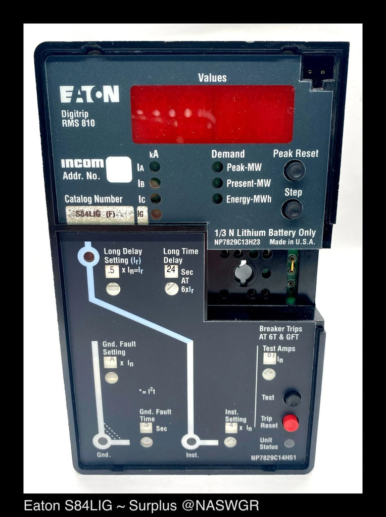 Eaton DIGITRIP RMS 810 S84LIG S# 7829C08G04 Trip Unit