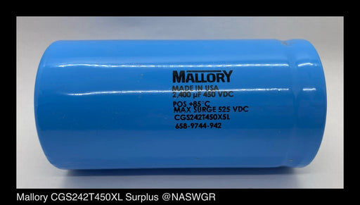 Cornell Dubilier/Mallory CGS242T450XL - Capacitor 2400 uF 450VDC - Surplus