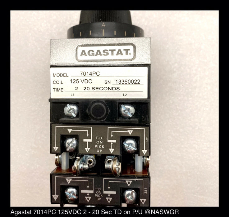 Agastat 7014PC Relay 2-20 Seconds - Unused Surplus - 125VDC