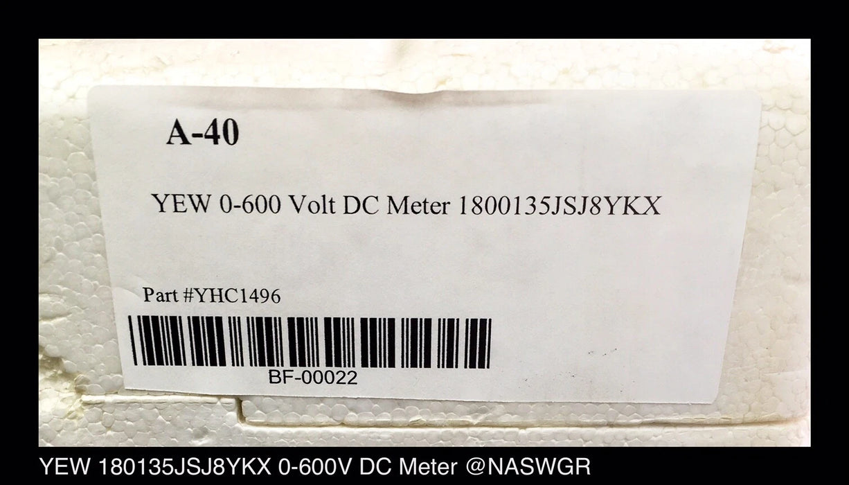 YEW 1800135JSJ8YKW - 4" Vertical Panel Meter - 0-600V DC