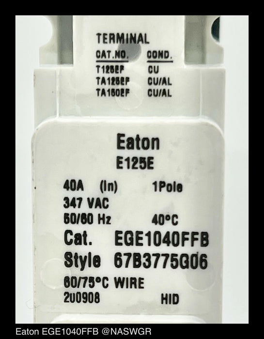 Eaton EGE1040FFB Molded Case Circuit Breaker - 40 Amp - Unused