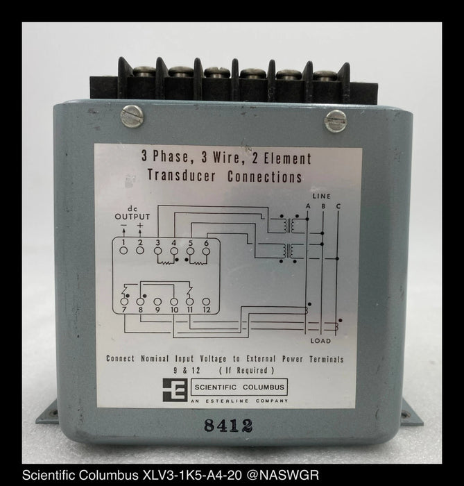Scientific Columbus XLV3-1K5-A4-20 Process Control Var Transducer 5A 120V