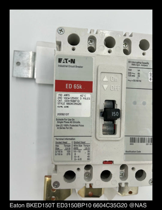 Eaton BKED150T Main or Subfeed Breaker Kit 150A - ED3150BP10 - Surplus