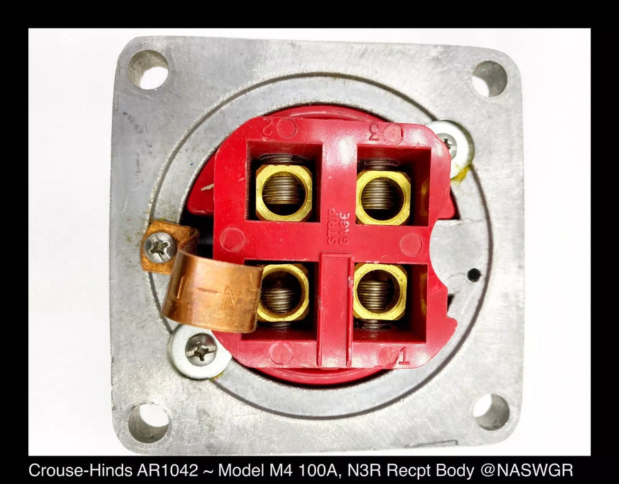 Eaton Crouse-Hinds AR1042 Series Arktite AR Receptacle 100A, 600VAC, 250VDC