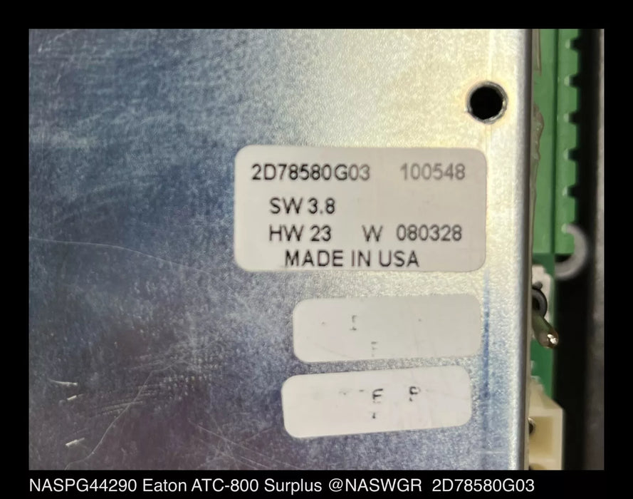 Eaton ATC-800, 2D78580G03 Automatic Transfer Switch Controller Relay - Unused