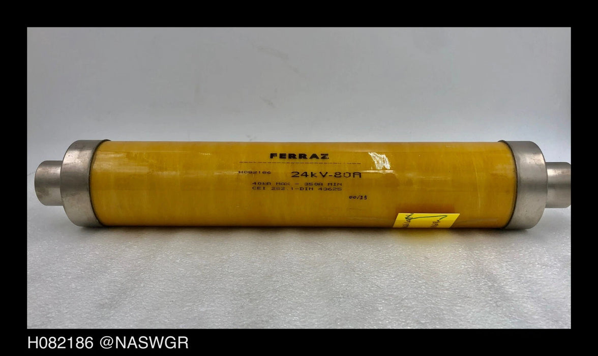 H082186 , Ferraz H082186 Fuse , 24 kV - 80A , 40 kA Max. , Unused Surplus , H082186