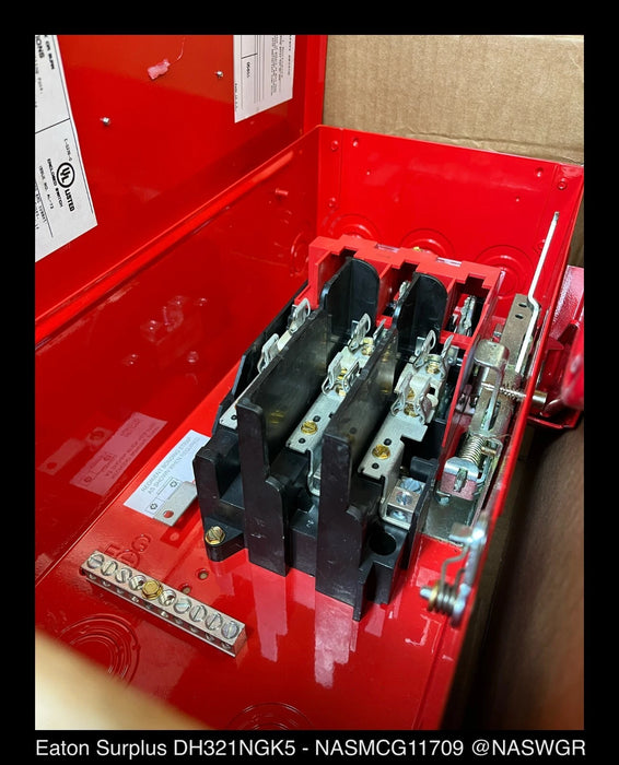 Eaton DH321NGK5-Fire Heavy Duty Safety Switch - 30A/240V/3P/N1 - Unused