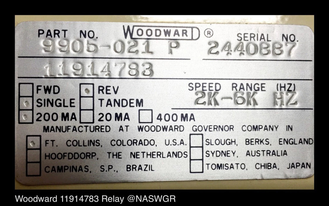 Woodward 11914783 - 2301A Load Sharing & Speed Controller