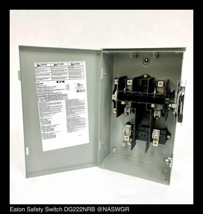 Eaton DG222NRB General Duty Safety Switch - 60A/240V/2P3W/N3R - Unused