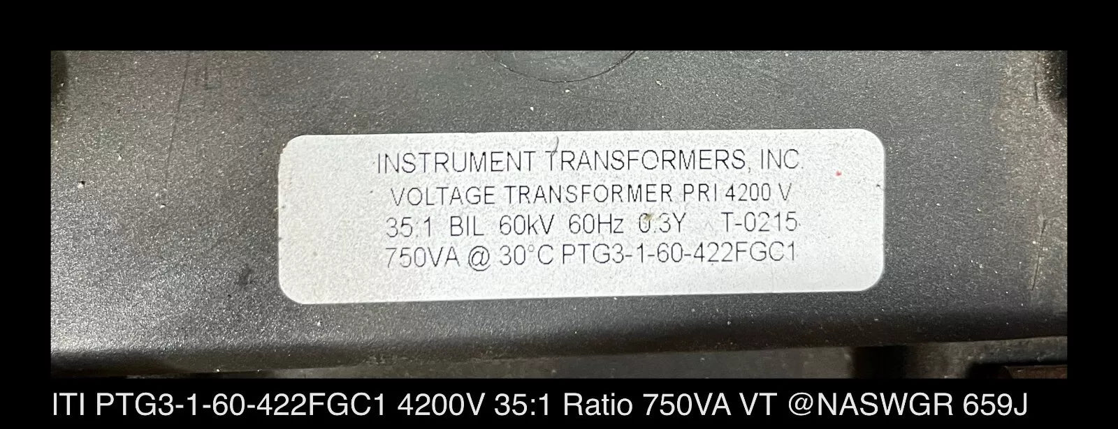 GE PTG3-1-60-422FGC1 VT - Instrument Transformer PTG3-1-60-422FGC1 750 VA VT