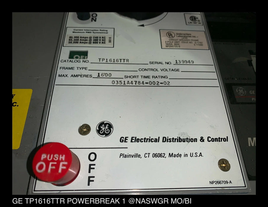 GE TP1616TTR PowerBreak Circuit Breaker