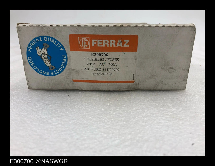 LOT OF 3 - Ferraz Protistor E300706 Fuse - Unused Surplus