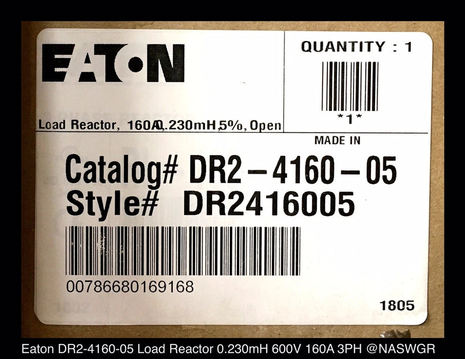 Eaton DR2-4160-05 / MTE Corp. RL-16003 Three Phase Reactor - Surplus