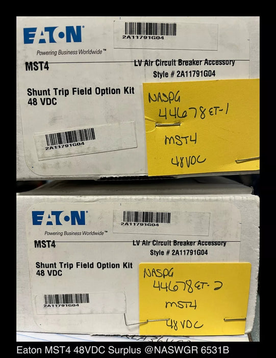 Eaton Magnum MST4, 2A11791G04 Shunt Trip Assembly - 48vDC - Surplus
