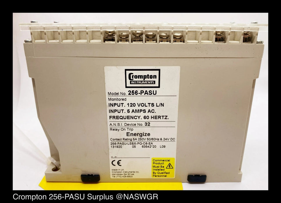 Crompton Instruments 252-PASU-LSBX-PQ-C6-EA - Relay - 5A, 120V, 60Hz