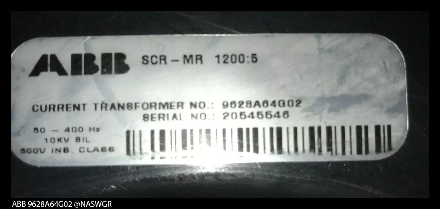 ABB CURRENT TRANSFORMER 9628A64G02 1200:5 , SCR-MR 1200:5