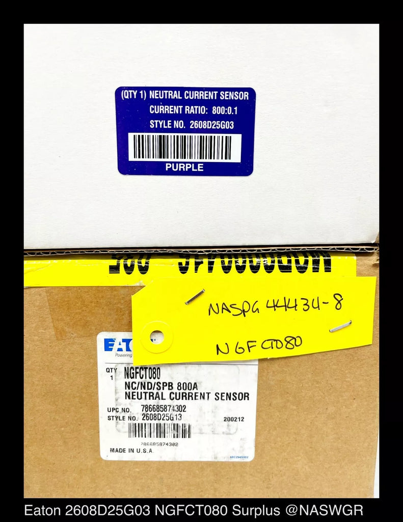 Eaton NGFCT080 Neutral Current Sensor 800:0.1 - Surplus - S# 2608D25G0 ...
