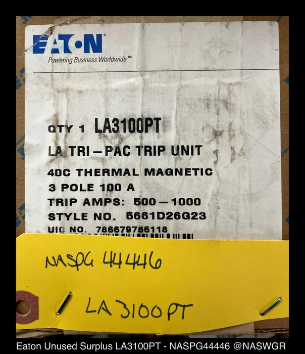 Eaton LA3100PT Thermal Magnetic Trip Unit Unused Surplus - P/N: 5661D26G23