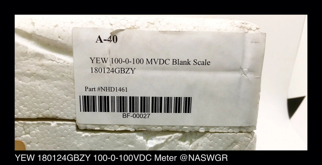 YEW 180124GBZY - 4" Vertical Panel Meter - 100-0-100mV DC